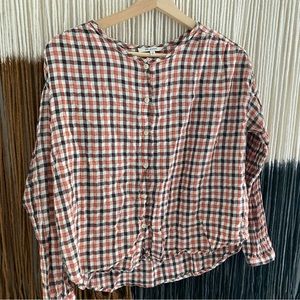 Plaid lightweight Madewell top.